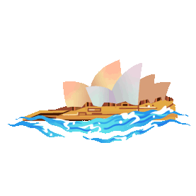 地标建筑悉尼歌剧院海浪彩色gif图素材图片