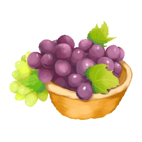 一箩筐新鲜葡萄水果紫色动图gif