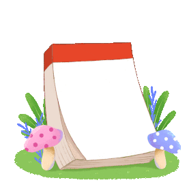 蘑菇植物绿植兔子日历文本框标题框gif图素材