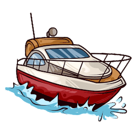 海上交通工具海浪轮船游艇卡通gif图素材图片