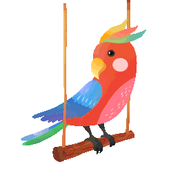 鹦鹉可爱彩色鸟gif图素材