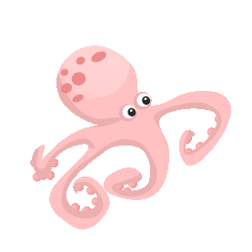 章鱼卡通粉色海洋生物动物gif图素材图片