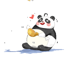 美食食物汉堡鸡腿贪吃的熊猫gif图素材图片