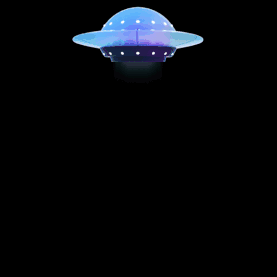 仿真宇宙飞船飞行器紫色飞碟UFO光线喷气gif图素材