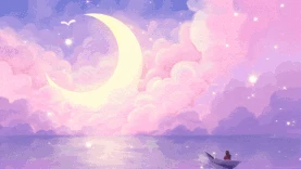 唯美梦幻治愈粉色月亮星星紫色视频背景gif图素材