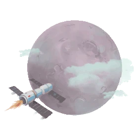人类月球日航空航天火箭月球gif图素材