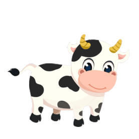 可爱动物奶牛摇头摆尾卡通gif图素材