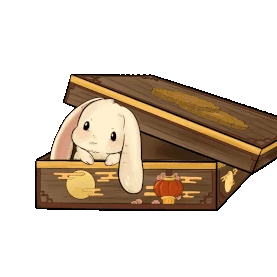 中秋中秋节白色可爱玉兔月饼盒gif图素材图片