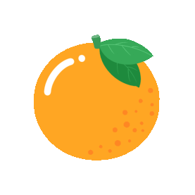 橙子水果扁平gif图素材