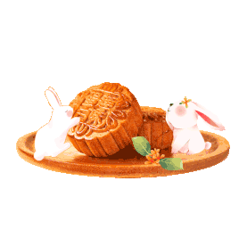 中秋节月饼美食月兔玉兔中秋佳节八月十五兔子gif图素材图片