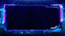 蓝色酷炫游戏边框机械框科技光效视频背景gif图素材