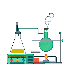 化学教育化学生物实验课器材扁平彩色gif图素材