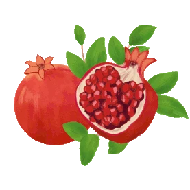 水果红石榴绿叶果肉鲜果gif图素材图片