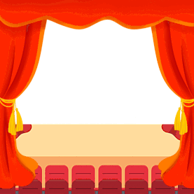 演出剧院红色幕布舞台边框gif图素材图片