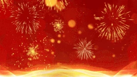 新年春节唯美烟花光效红色视频背景动图gif
