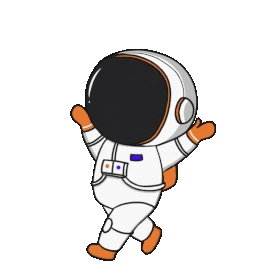 航空航天可爱宇航员太空漫步gif图素材