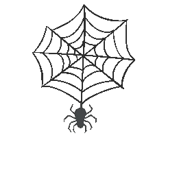 万圣节攀爬的黑色小蜘蛛蜘蛛网gif图素材