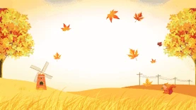 秋天金秋秋季树叶落叶视频背景gif图素材图片
