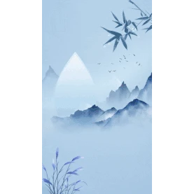 霜降节气文艺蓝色中国风竖版视频背景海报gif图素材图片