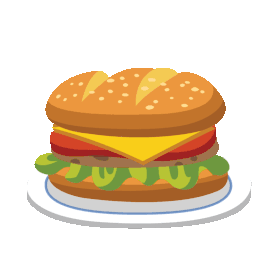 汉堡快餐美食彩色gif图素材