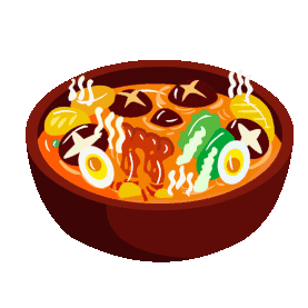 麻辣烫海鲜汤火锅香菇美食食物冒热气一碗汤gif图素材图片