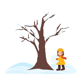 大雪雪地玩雪枯树雪景24节气冬天冬季女孩gif图素材图片
