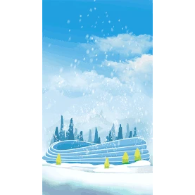 冬天运动下雪蓝色竖版视频背景海报gif图素材图片