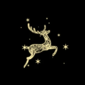 圣诞节空中麋鹿梦幻金色gif图素材图片
