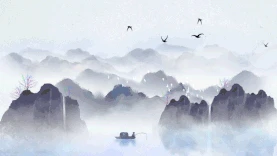 中国风水墨山水片头视频背景gif图素材