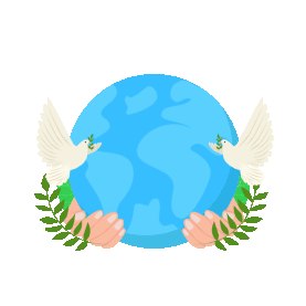 世界和平反对战争和平鸽橄榄枝地球gif图素材