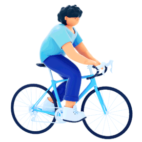 3D立体C4D动作运动自行车骑车人物动图gif