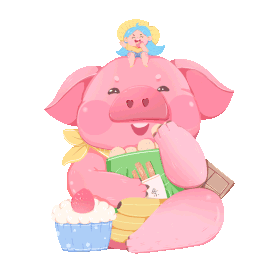 粉色小猪吃零食萌宠动图gif动物