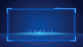蓝色放射线条大数据科技边框视频背景gif图素材