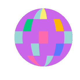 拼色扁平贴纸地球圆形色块几何球体简约紫色动图gif