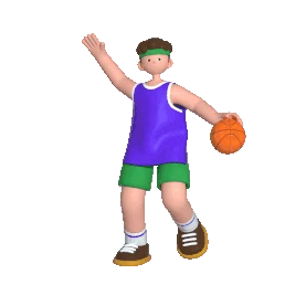 3D立体c4d打篮球健身锻炼人物立体动图gif