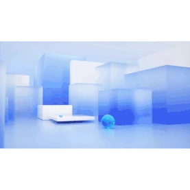 C4D几何蓝色概念小球滚动3D立体视频背景gif图素材图片