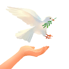 世界和平反战和平鸽写实手绘gif图素材