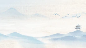 水墨亭子山水画视频背景中国风gif图素材