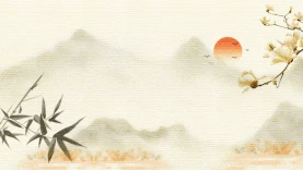 古风水墨画风景山水竹子树枝花朵视频背景gif图素材