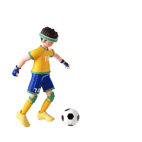 C4D立体3D世界杯足球赛事比赛足球运动员踢球动图gif