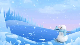 冬季风景冬天下雪雪人视频背景冬天gif图素材