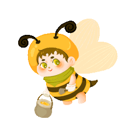 可爱蜜蜂采蜜劳动卡通gif图素材