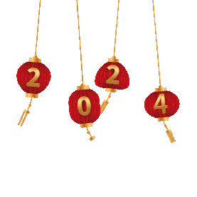 2024年新年新春春节元旦灯笼挂饰摇摆红色gif图素材