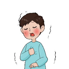 呼吸困难生病的男孩卡通gif图素材
