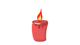 卡通红色蜡烛燃烧动画