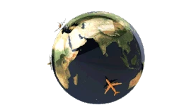 地球旋转飞机运输联网图片