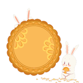 欢庆中秋月饼和兔子图片