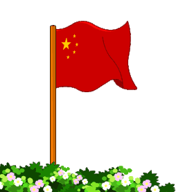 红色的中国国旗飘扬图片