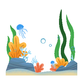 卡通海底世界gif图片海藻鱼