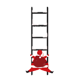 圣诞节圣诞老人爬梯子图片